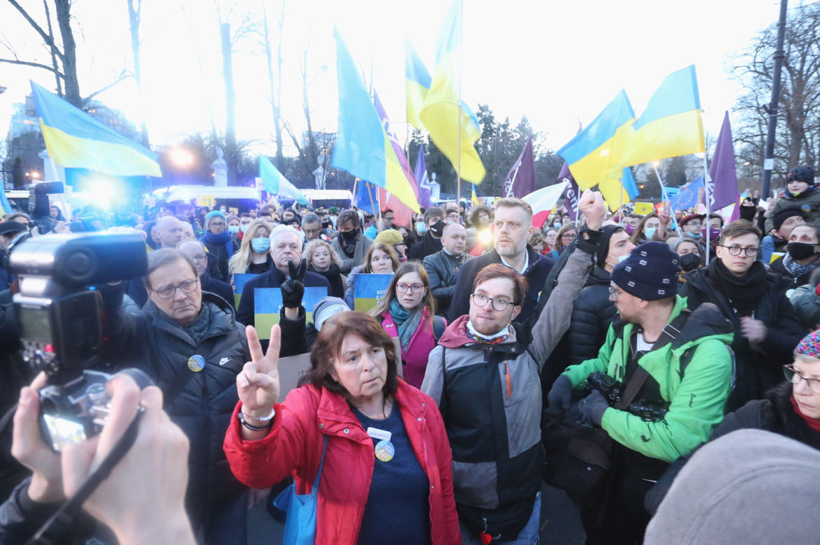 "Kijów-Warszawa jedna sprawa". Kolejny protest pod ambasadą Rosji