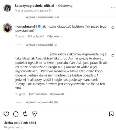 Katarzyna Grochola grozi sądem, a Joanna Jabłczyńska odpowiada