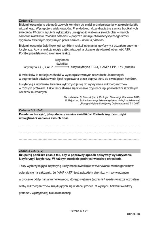 Biologia arkusze MATURA 2024 rozszerzenie FORMUŁA 2015