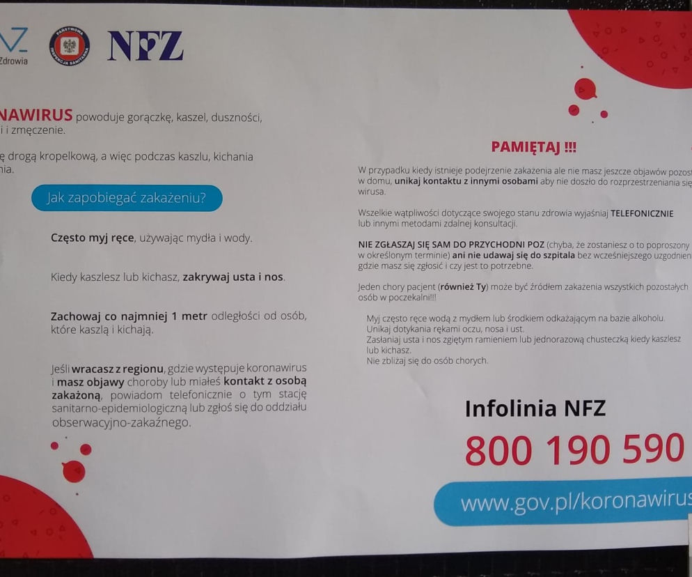 Białystok. Na klatkach schodowych pojawiły się plakaty o koronawirusie