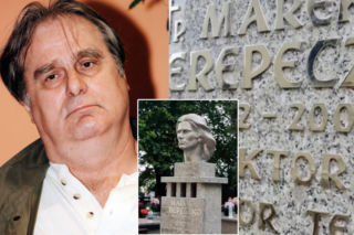 Nowy nagrobek Perepeczki dopiero co powstał, a już budzi emocje. Twarz Janosika widać z daleka