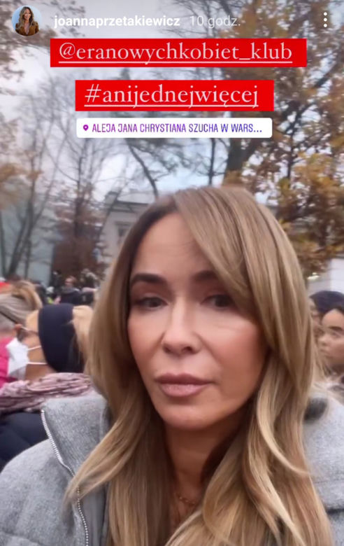 Joanna Przetakiewicz na proteście