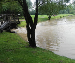 Zalany park w Skawinie