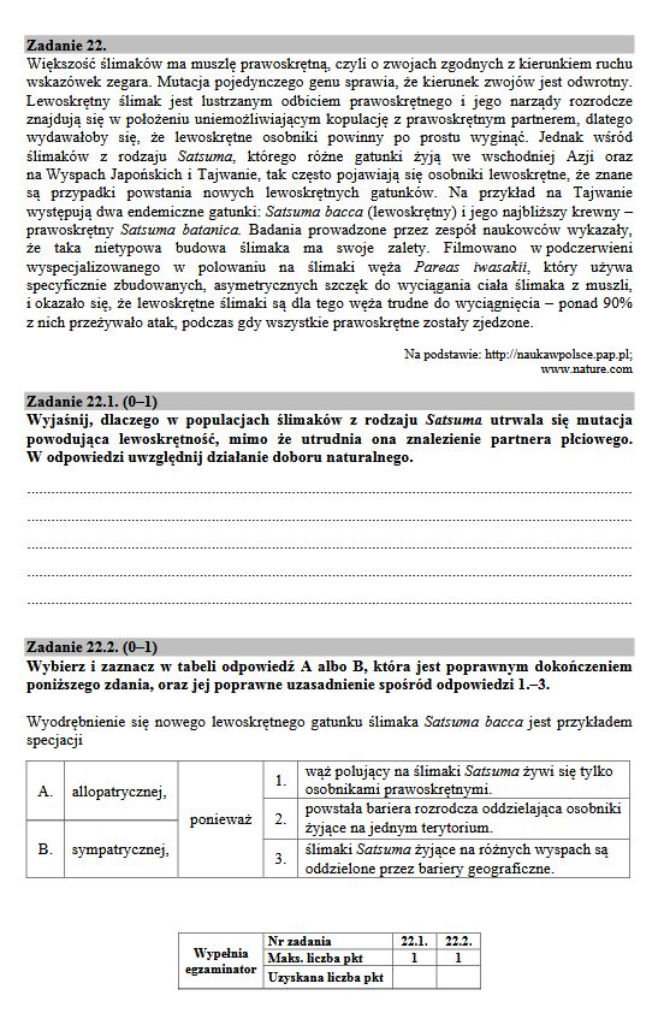 Matura 2017 biologia
