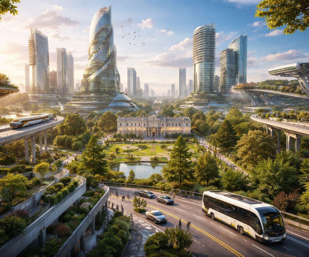 Tak może wyglądać Białystok za 100 lat. Prognoza AI robi wrażenie