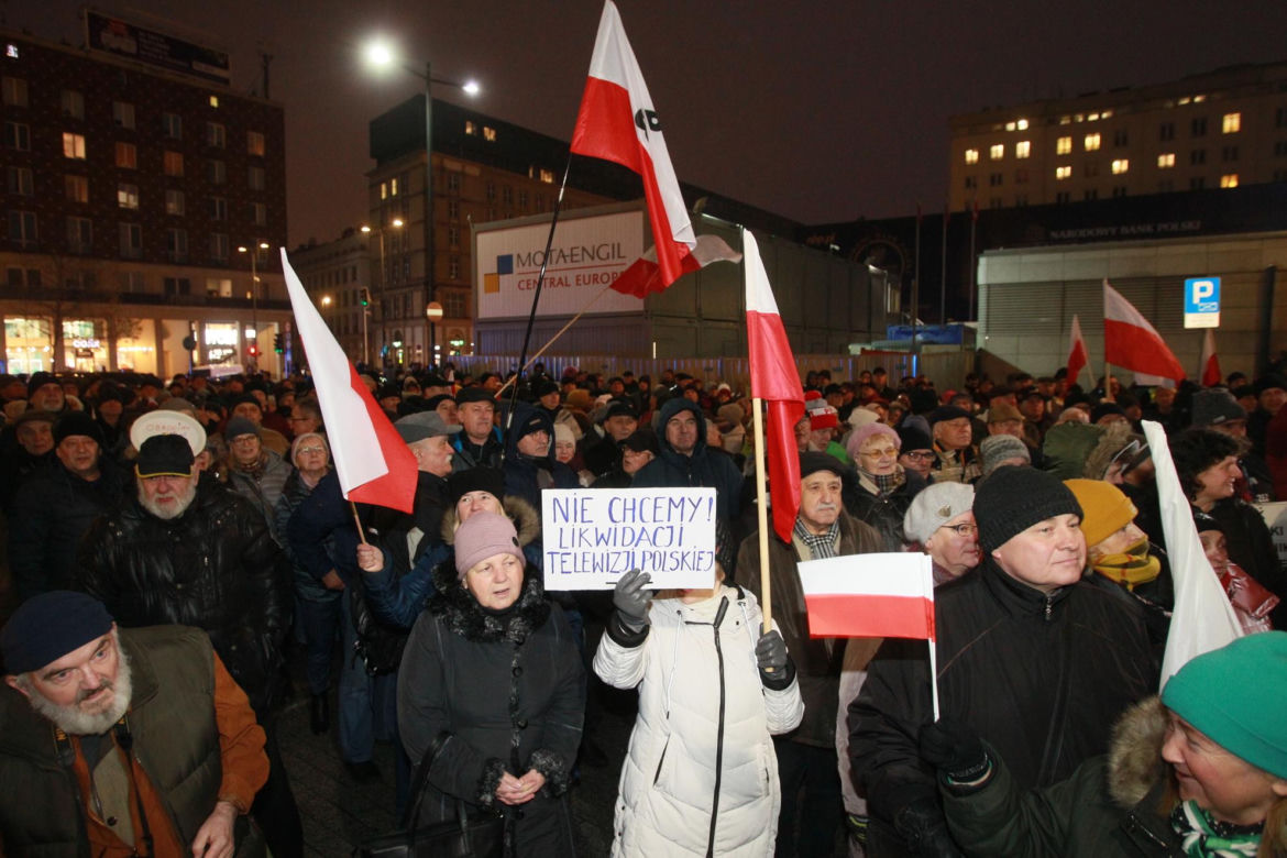 Protest przed siedzibą TVP 