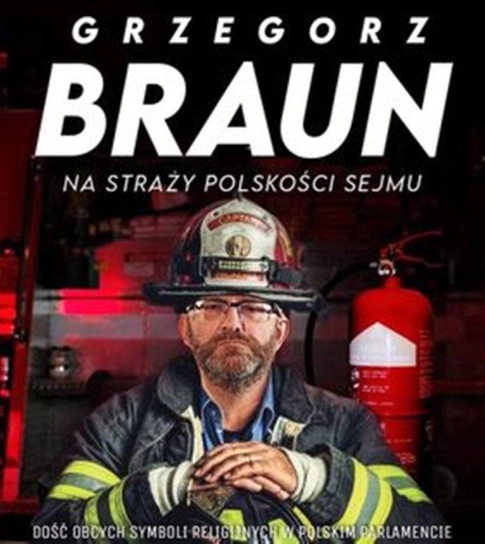 Grzegorz Braun z gaśnicą w Sejmie