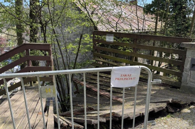 Zawalenie się schodów w Cieszynie