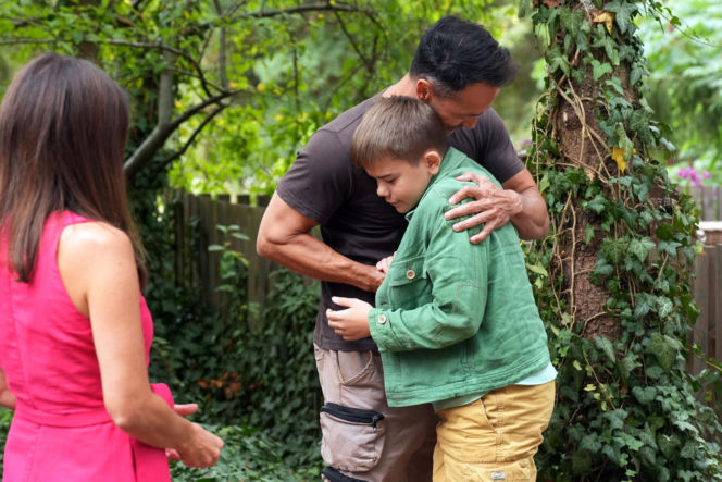 Barwy szczęścia odc. 3297. Mariusz (Rafał Cieszyński), Kasia (Katarzyna Glinka), Ksawery (Bartosz Gruchot)