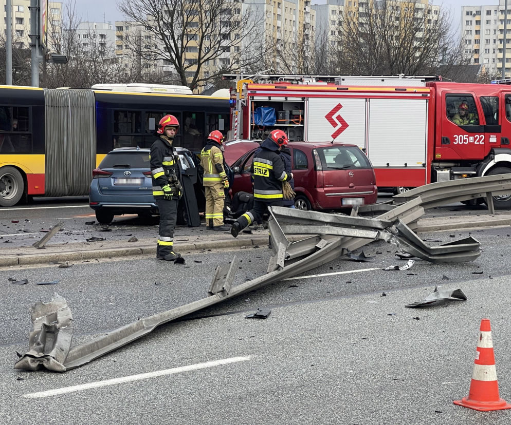 Karambol na Radzymińskiej. Są ranni