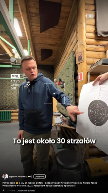 Szymon Hołownia z żoną na strzelnicy