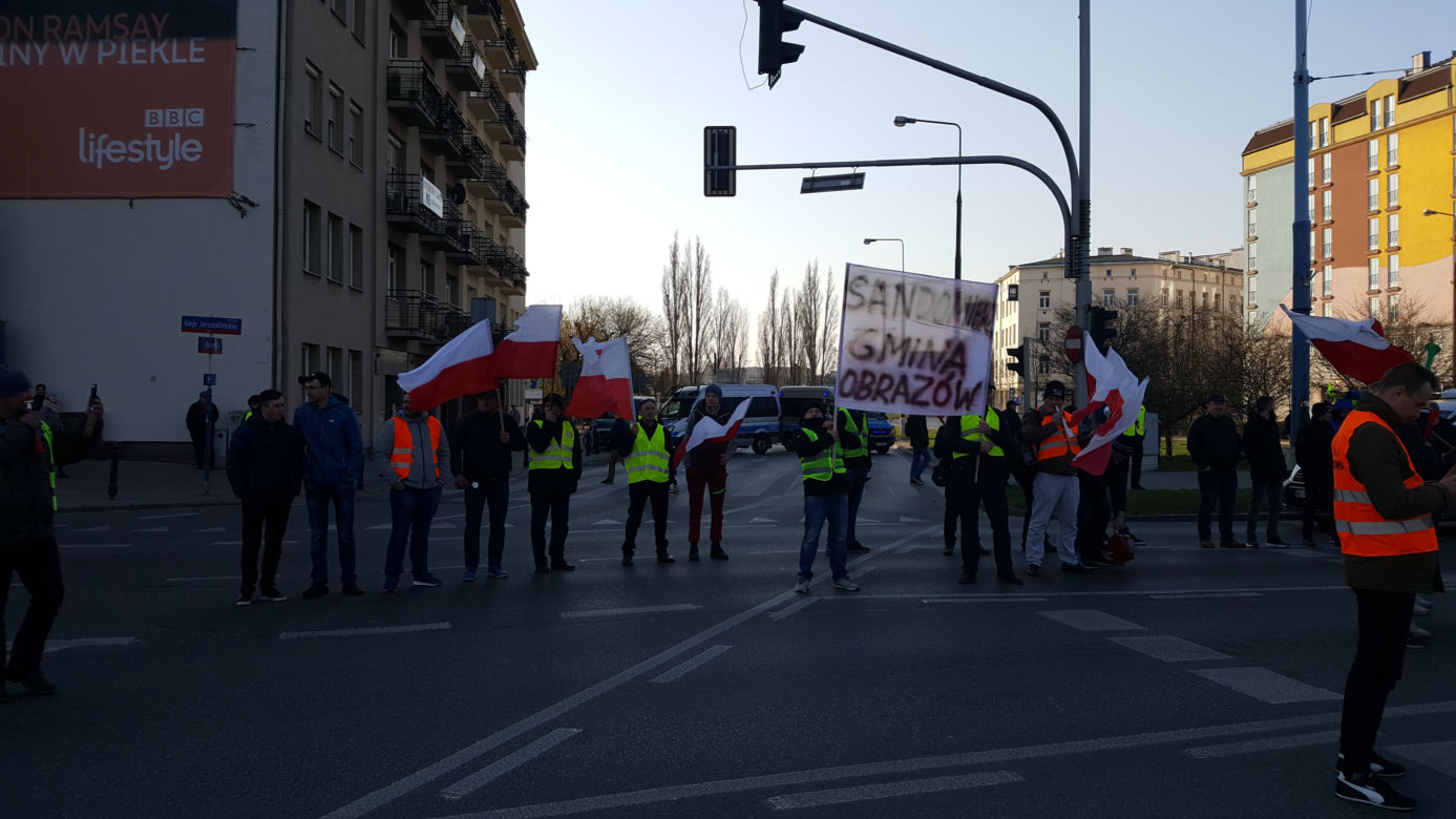 Protest rolników w centrum Warszawy