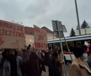 Protest kobiet - blokada ulic w Olsztynie
