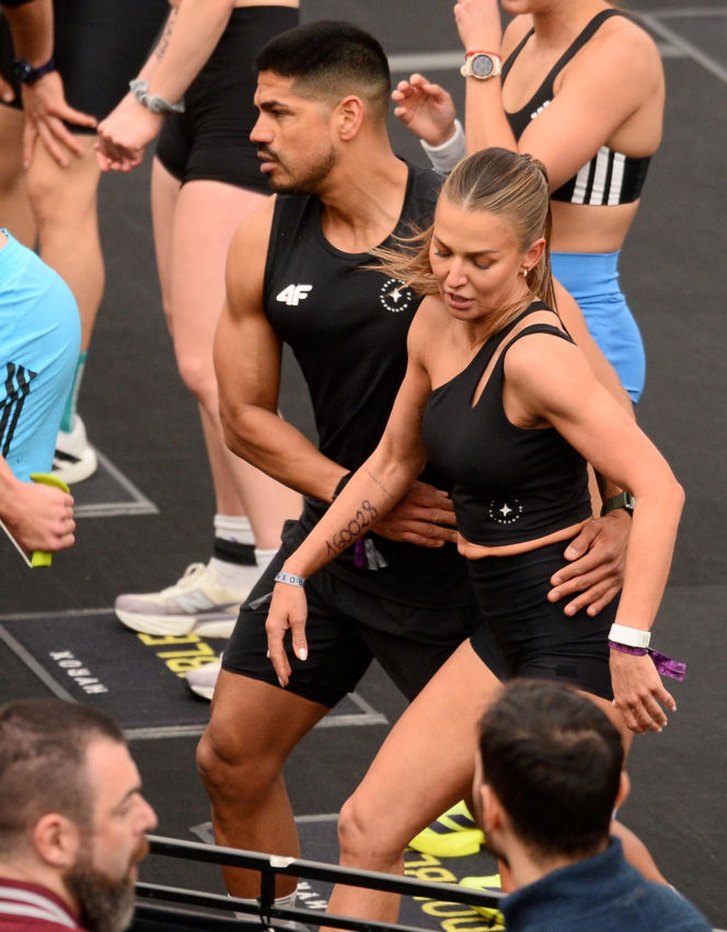 Anna Lewandowska z przystojnym Latynosem na zawodach Hyrox