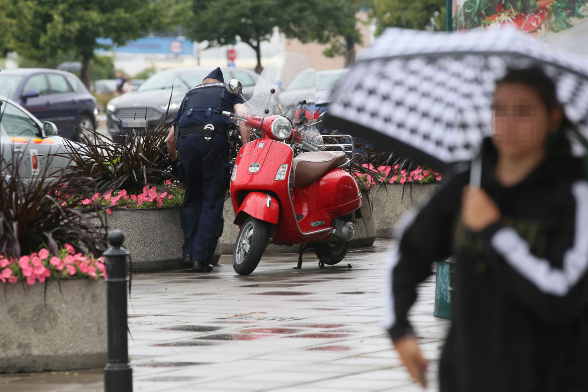 Policjanci grzebią w śmietnikach i kwietnikach w centrum Warszawy