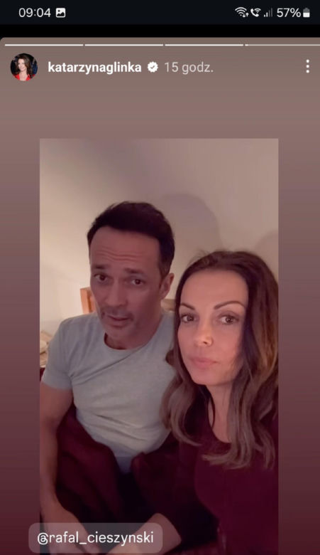 Barwy szczęścia na planie. Kasia (Katarzyna Glinka), Mariusz (Rafał Cieszyński)