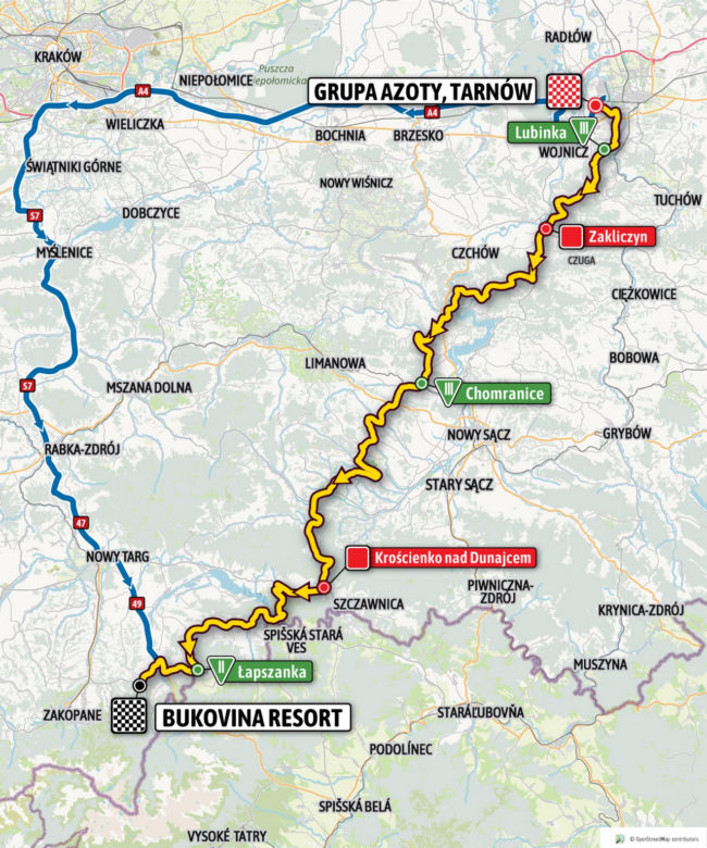 Tour de Pologne 2021: mapa wyścigu, trasa, etapy
