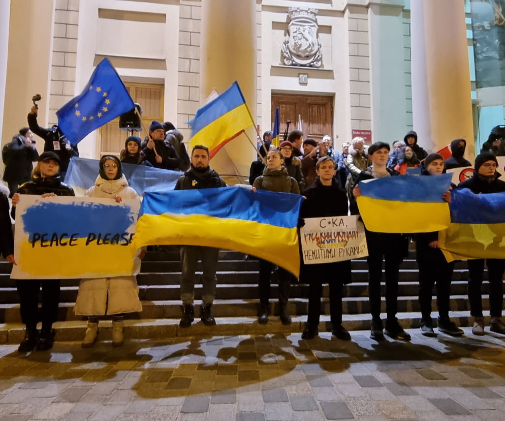 Lublin: protest wobec rosyjskiej agresji na Ukrainę