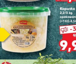 Kapusta kiszona w cenie 9,99 zł/3 kg