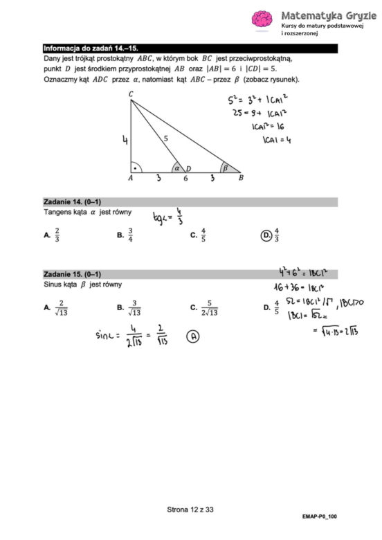 Matura 2025: matematyka 6.05.2025. ODPOWIEDZI z matematyki. Zobacz rozwiązane zadania [Formuła 2015]
