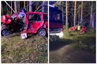 Zawady. Tragiczny wypadek w gminie Janowo. Auto roztrzaskane, kierowca nie żyje [ZDJĘCIA]