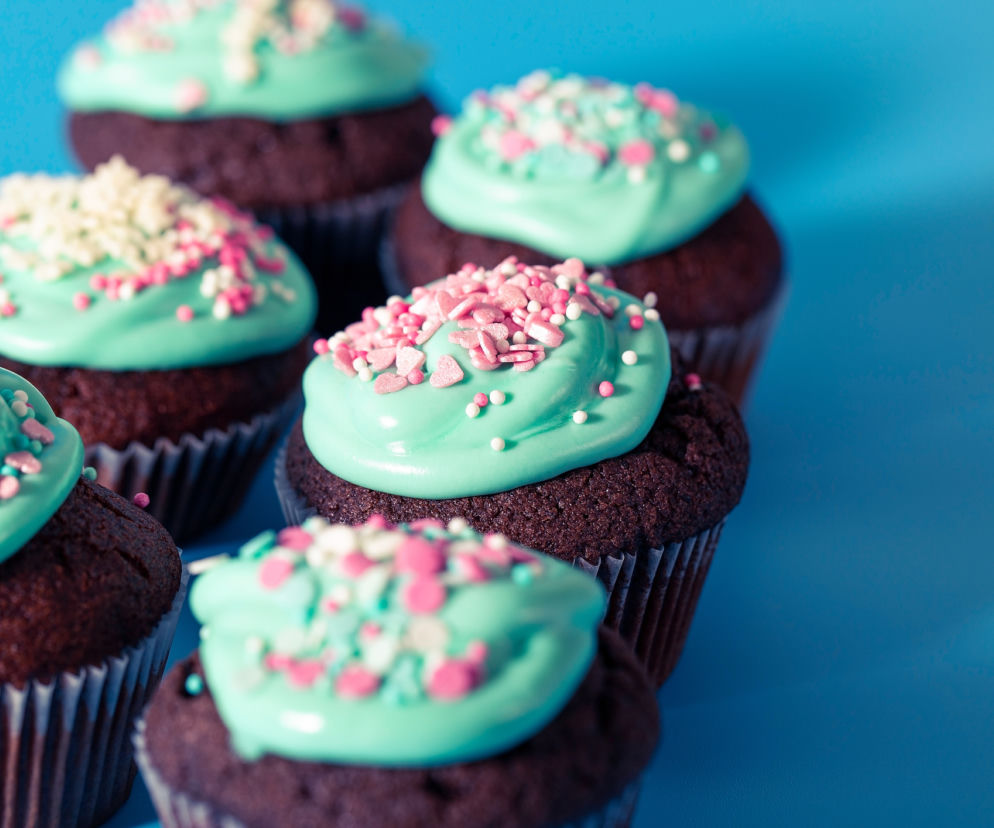 Niebieskie muffinki