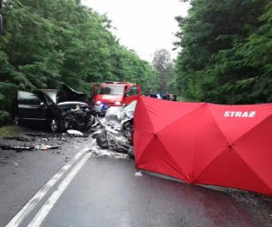 Śmiertelny wypadek w m. Redzeń pod Sieradzem. 71-latek WJECHAŁ NA CZOŁÓWKĘ w auto z dzieckiem
