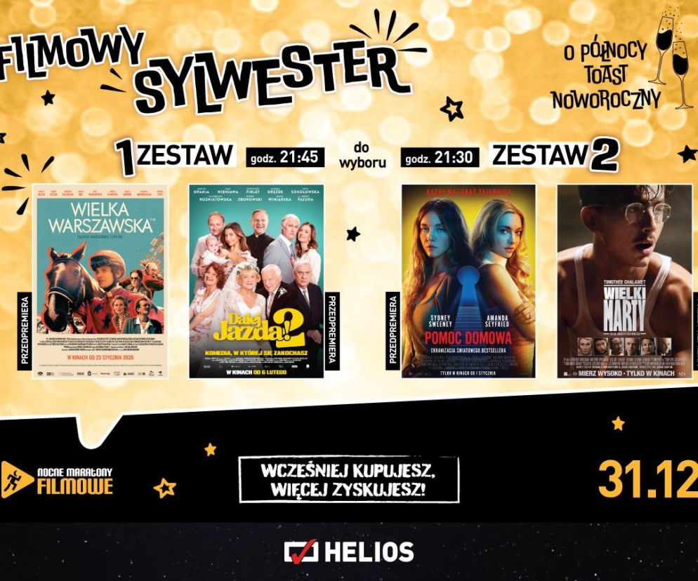 Siedlecki Helios zaprasza 31 grudnia na Filmowego Sylwestra