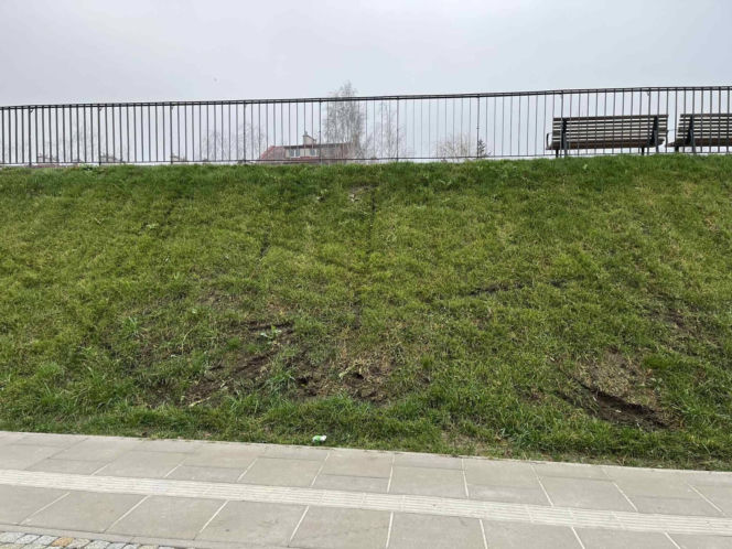 Zniszczenia w parku nad POW