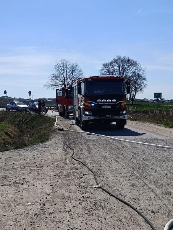 Pożar auta w Lasocicach 