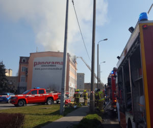 Pali się budynek Panoramy Leszczyńskiej w Lesznie