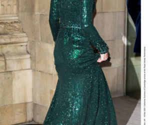 Kate Middleton w szmaragdowej sukni