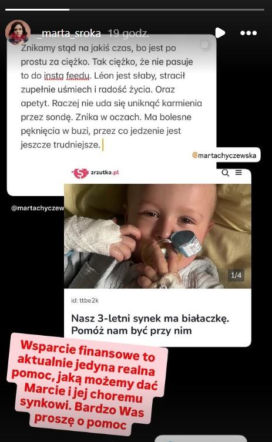 Synek Marty Chyczewskiej choruje na białaczkę
