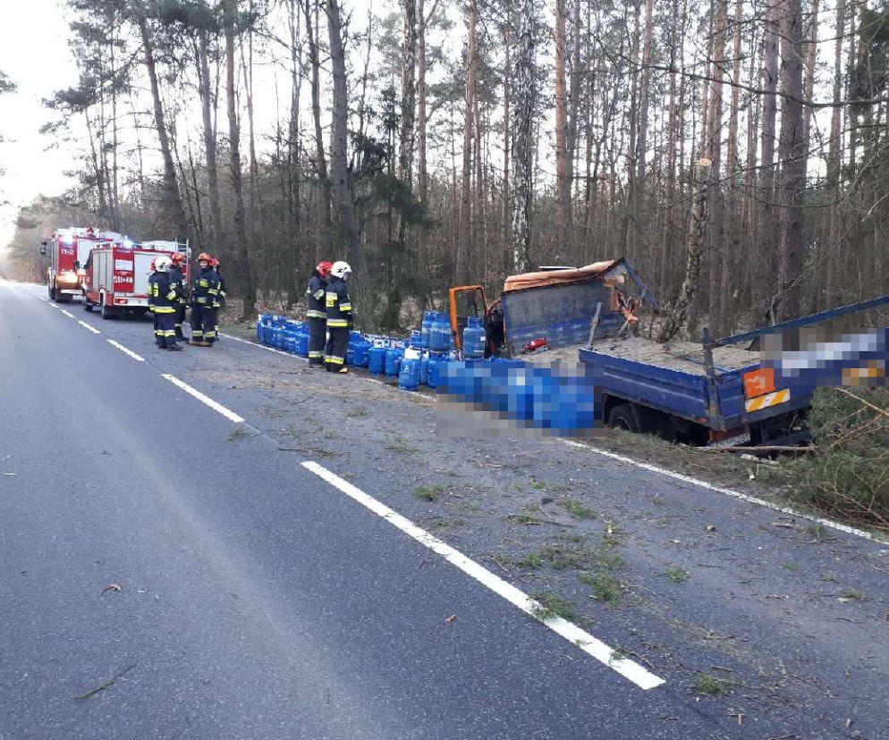 Wypadek ciężarówki pod Żninem