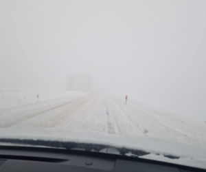 Śnieżyca w powiecie sławieńskim