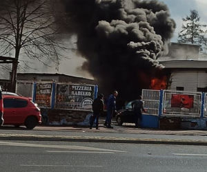 Pożar warsztatu w Sosnowcu