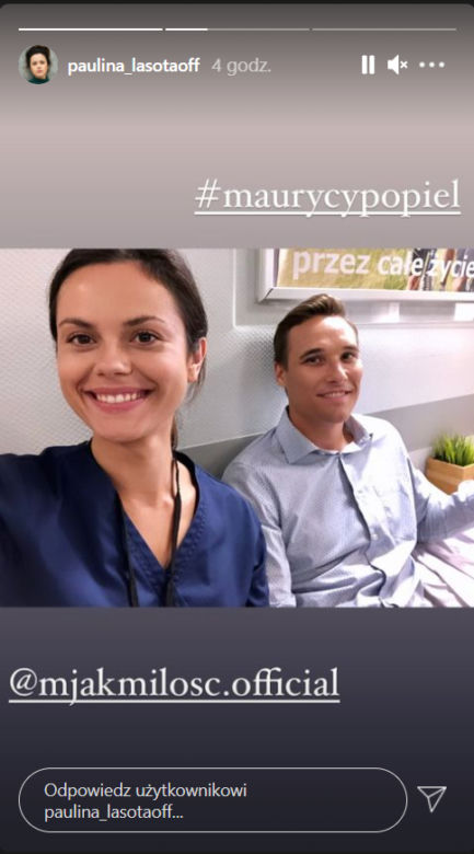  M jak miłość. Kasia Stawska (Paulina Lasota), Olek (Maurycy Popiel)
