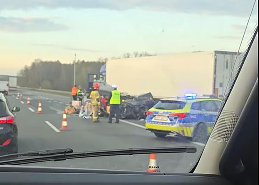 Wypadek na autostradzie A4 w kierunku Gliwic