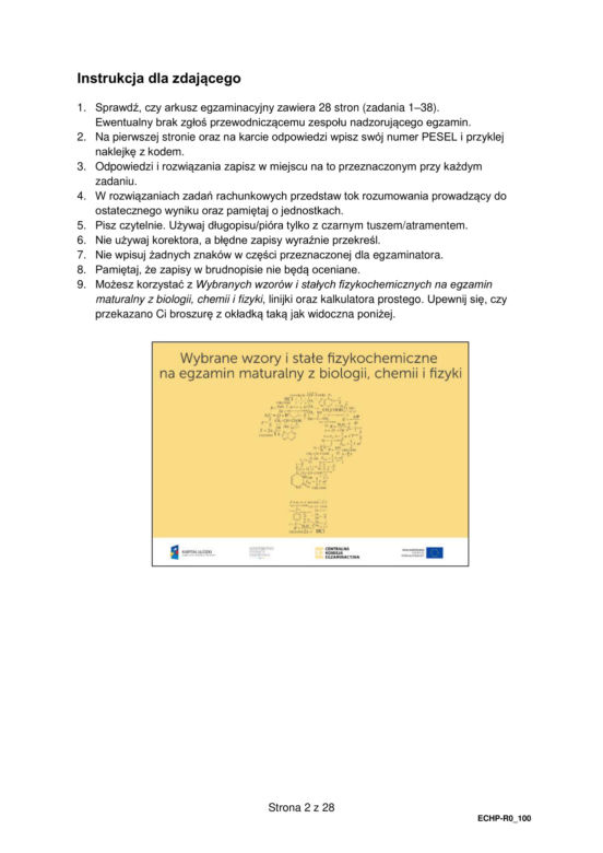 Matura 2023: chemia formuła 2015