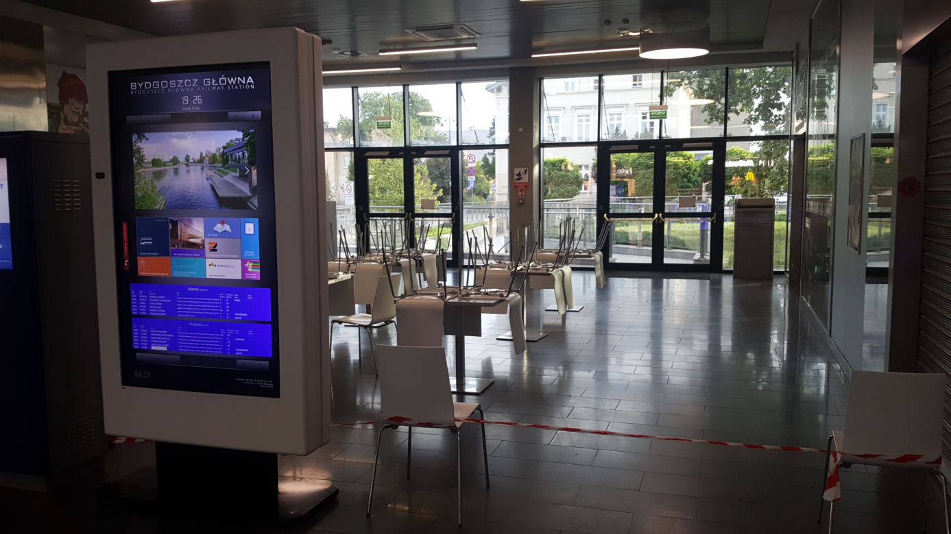 Dworzec Bydgoszcz Główna w czasie epidemii koronawirusa