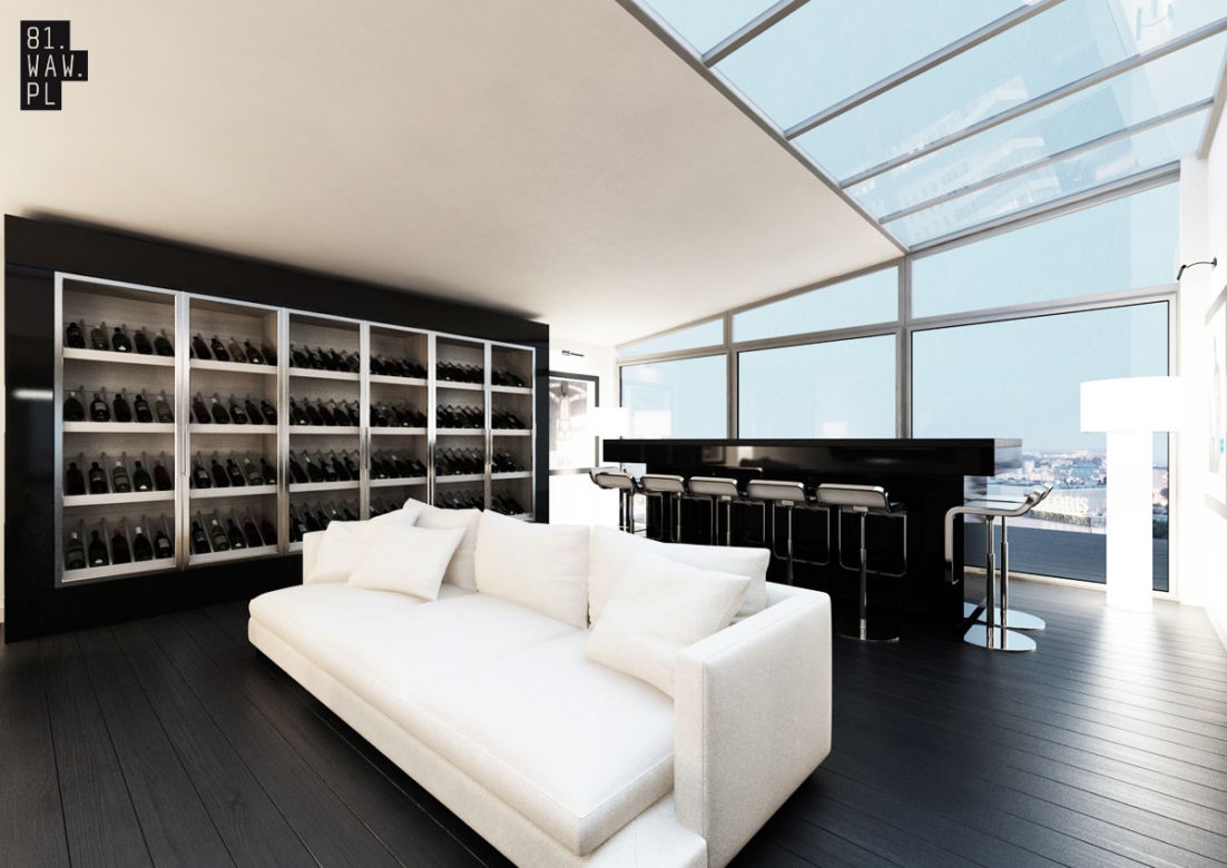 Apartament w czerni i w bieli. Projekt pracowni 81.WAW.pl