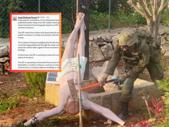 Kryzys wizerunkowy armii Izraela. Chodzi o zniszczoną figurę Jezusa