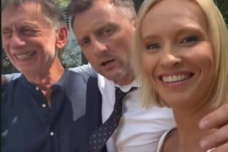 M jak miłość nowy sezon na planie. Dorota (Iwona Rejzner), Bartek (Arkadiusz Smoleński), Robert Żak (Krzysztof Tyniec)