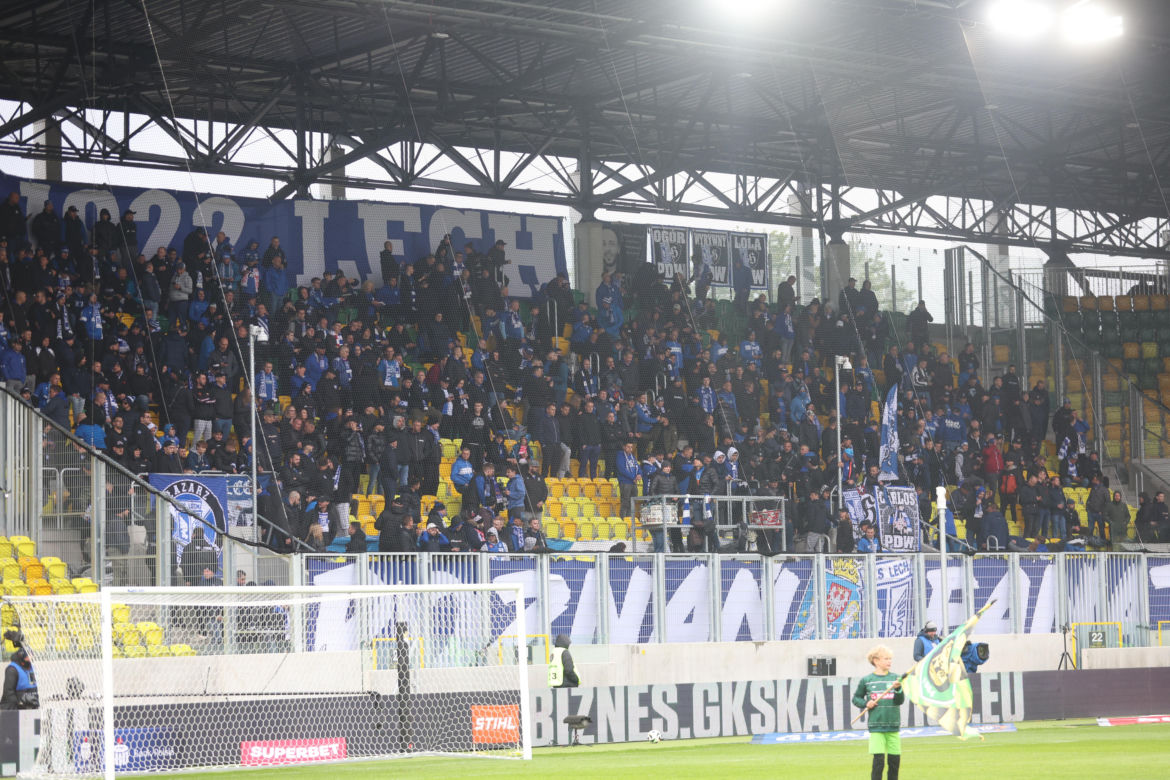 Kibice na meczu GKS Katowice - Lech Poznań