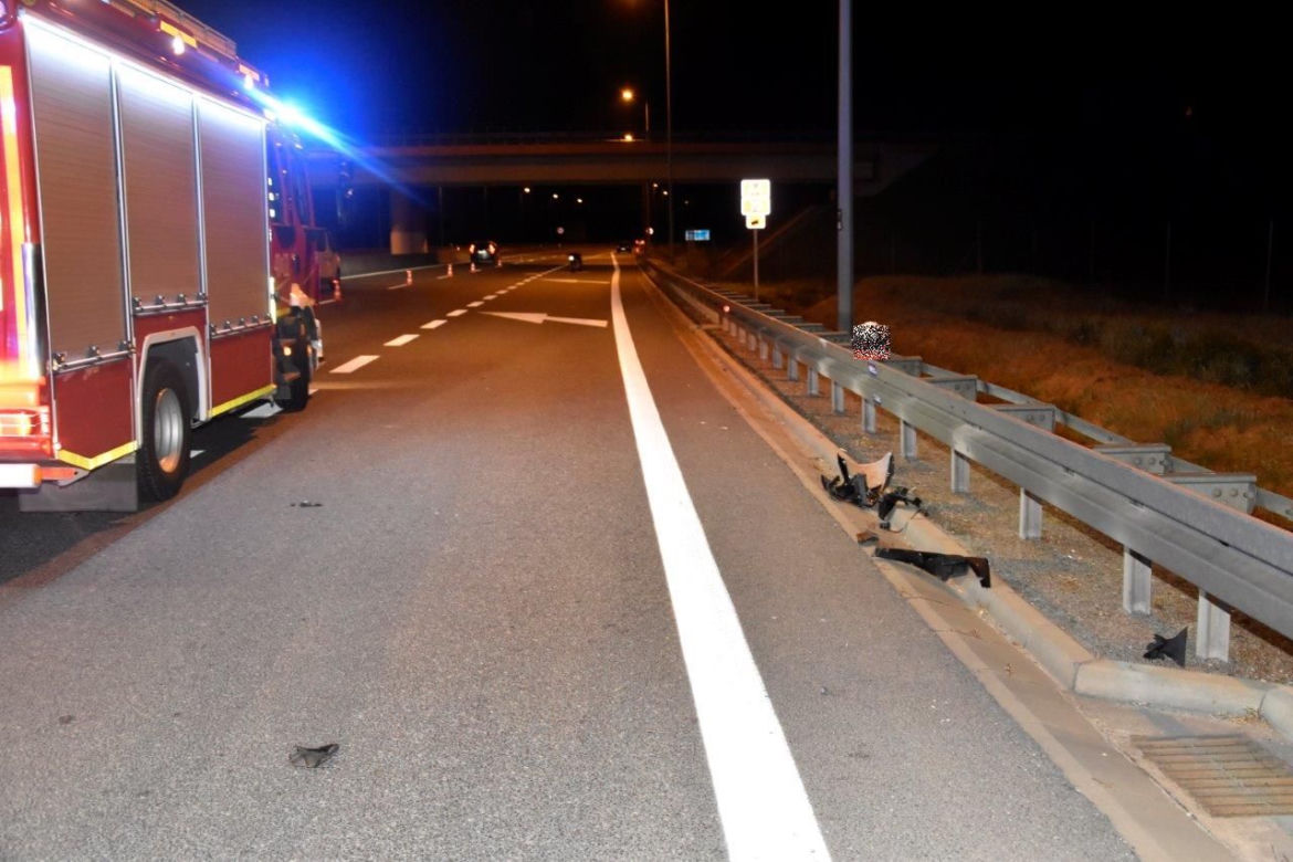 Wypadek na autostradzie A4. Motocyklista wjechał w samochód osobowy