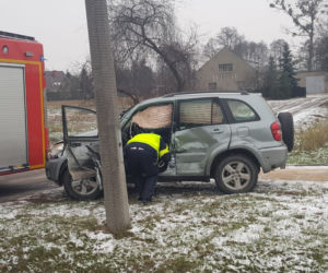 Wypadek w Brzozówce - kierowca samochodu osobowego z mandatem