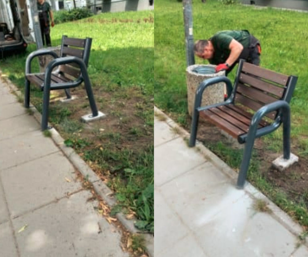 Częstochowa chwali się nowymi ławkami. Problem w tym, że nie da się na nich usiąść we dwoje [ZDJĘCIA]
