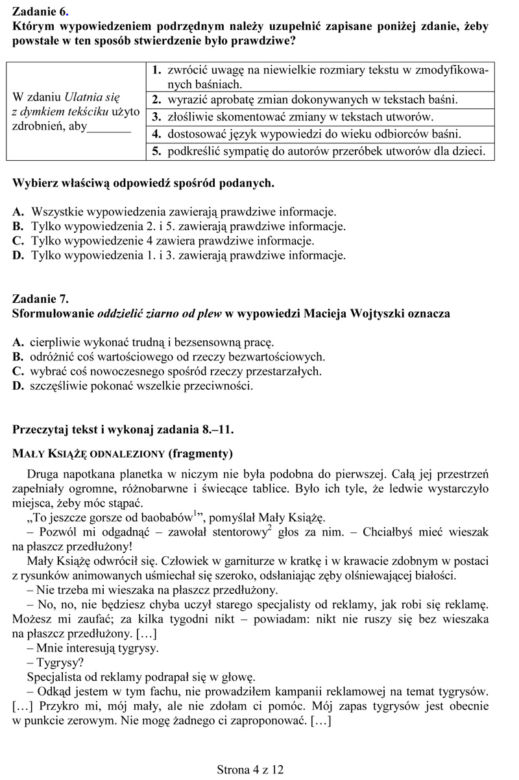 Próbny egzamin gimnazjalny - Język polski