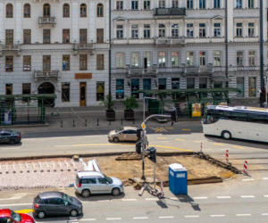 Remont torowiska tramwajowego w Alejach Jerozolimskich w Warszawie