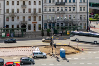Remont torowiska tramwajowego w Alejach Jerozolimskich w Warszawie